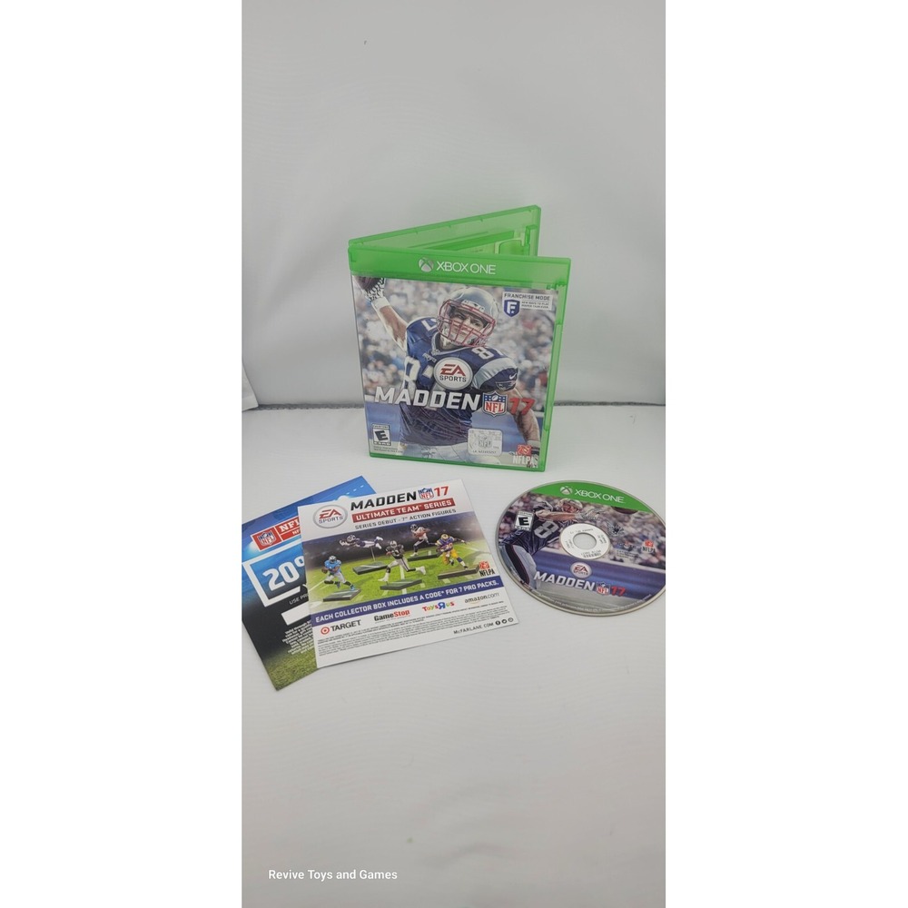 Madden NFL 17 (Microsoft Xbox One, 2016) Game and Case Tested and Working Great
